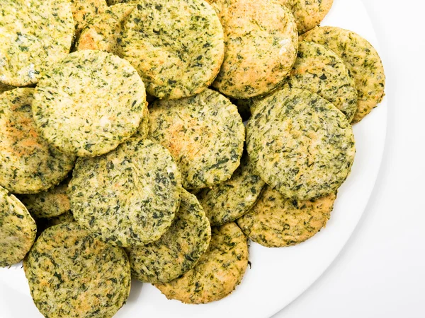 Homemade biscuits with spinach — Stock Photo, Image
