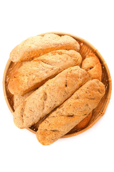 Homemade baguettes with raw wheat — Stock Photo, Image