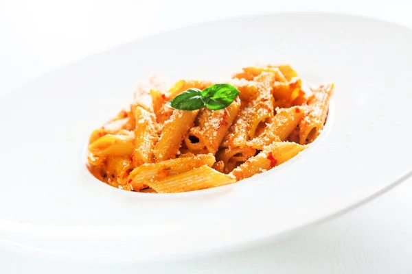 Penne with cream and peppers — Stock Photo, Image