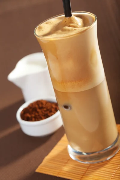 Frappe coffee in glass — Stock Photo, Image