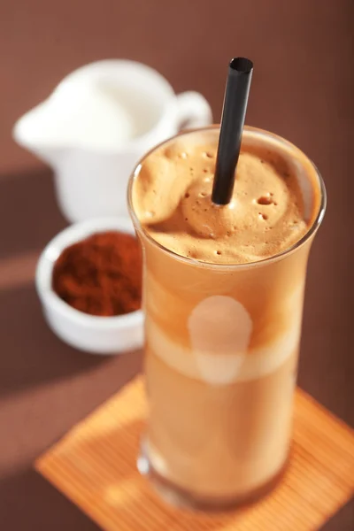 Frappe coffee in glass — Stock Photo, Image