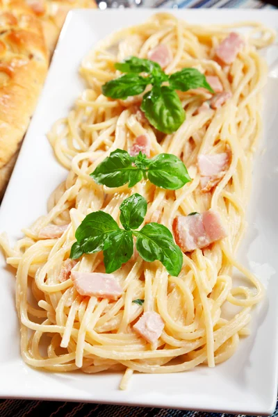 Pasta collectie - Spaghetti carbonara — Stockfoto