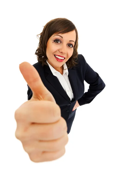 Excited Businesswoman on white Stock Image