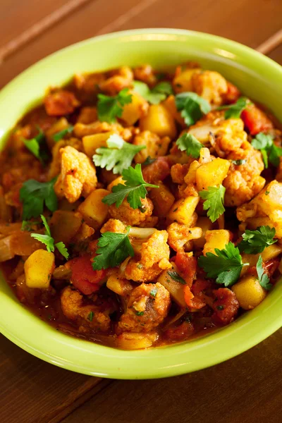 Gobi Aloo Indische curry schotel — Stockfoto