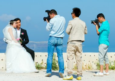 Asya Santorini'de düğün