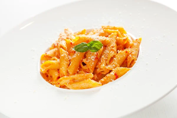 Penne with cream and peppers — Stock Photo, Image
