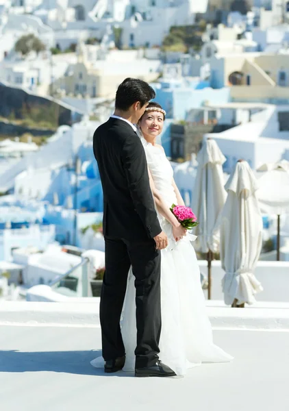 Asian wedding in Santorini — Stock Photo, Image