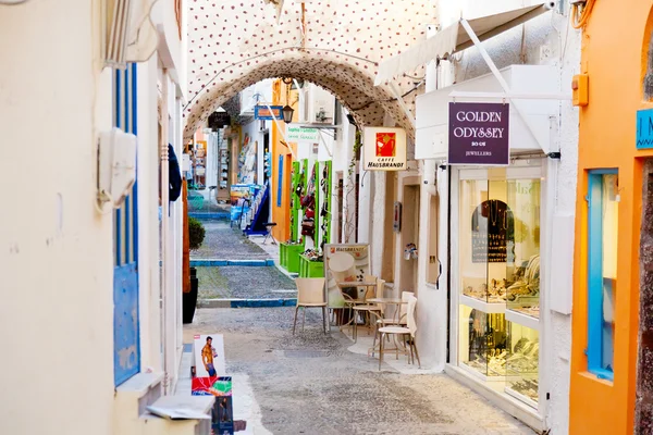 Local shops in Fira, Santorini — Stock Photo, Image