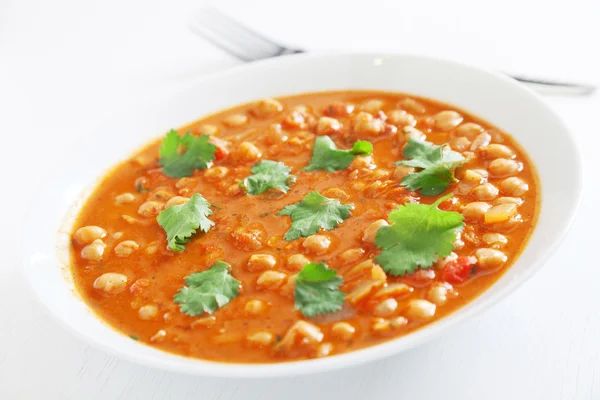 Channa Masala sobre arroz — Fotografia de Stock