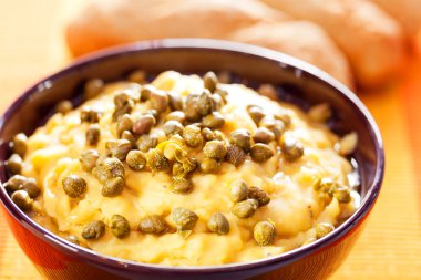 Tipik Yunan yemek Fava