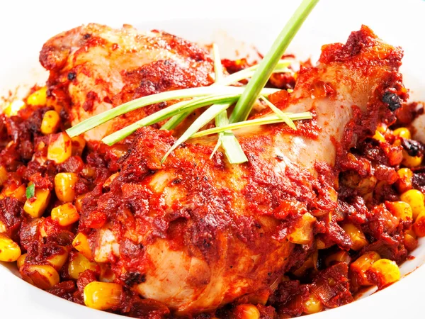 Mexican chicken with corn — Stock Photo, Image