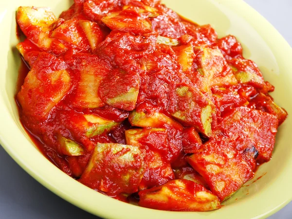 Zucchini with tomato sauce — Stock Photo, Image