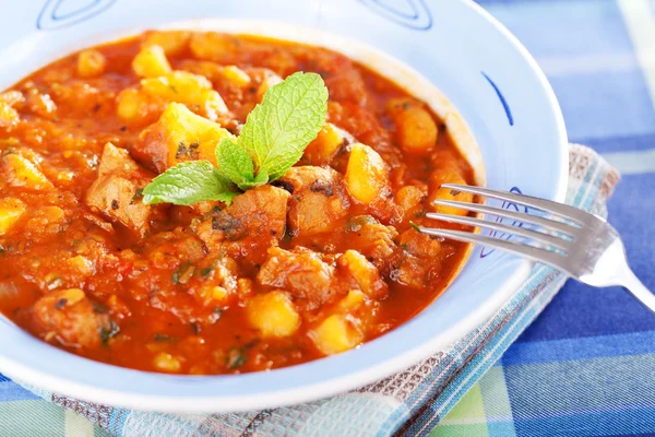 Lamb stew on table — Stock Photo, Image