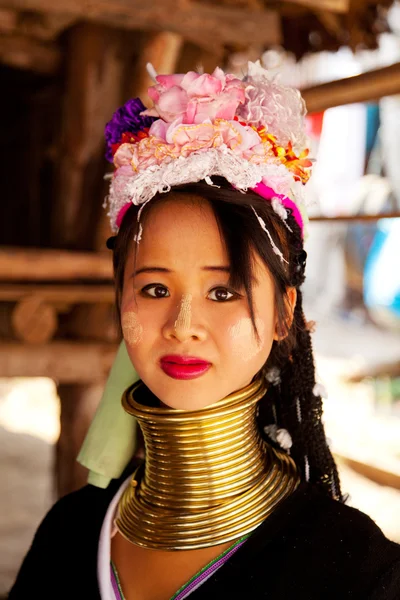 Long neck woman in Thailand — Stock Photo, Image