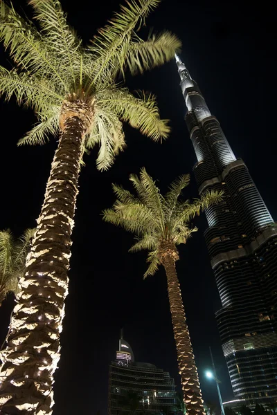 Burj Khalifa om natten, Dubai - Stock-foto