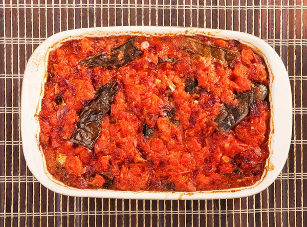 Eggplant casserole with tomatoes Royalty Free Stock Photos