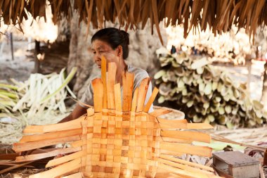 Rattan sepetler in Myanmar