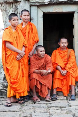 Monks in Angkor Wat, Cambodia clipart