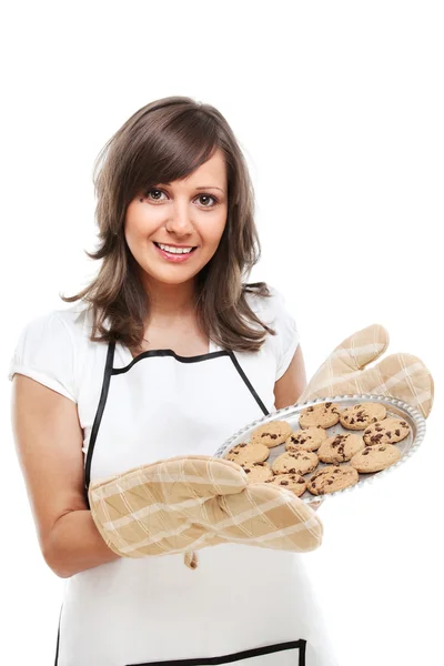 Giovane donna con biscotti fatti in casa — Foto Stock