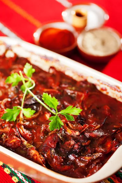 Chicken liver casserole — Stock Photo, Image