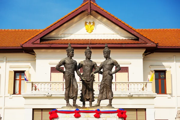 Tre re monumento Thailandia — Foto Stock