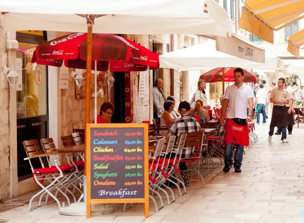 Járdán éttermek, Dubrovnik — Stock Fotó