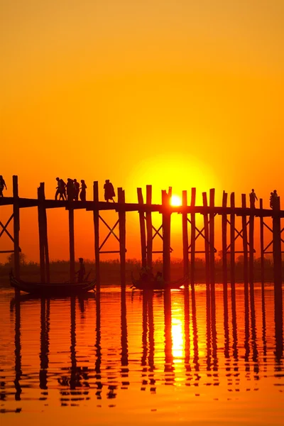 U Bein Köprüsü, Mandalay, Myanmar — Stok fotoğraf