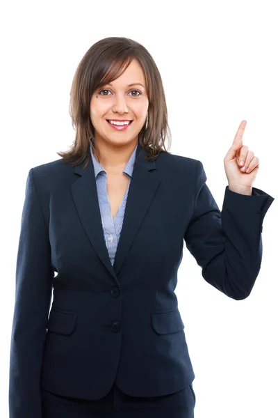 Businesswoman pointing with finger Royalty Free Stock Images