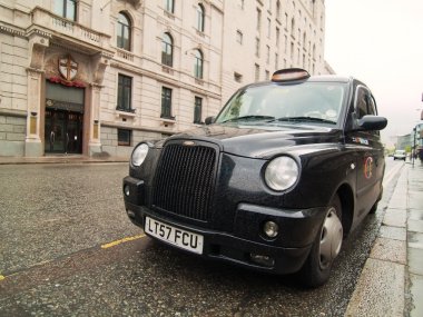 Black cab in London clipart