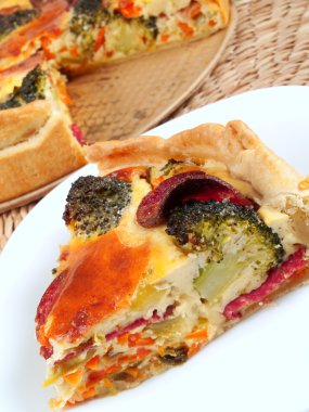 Brokoli ve jambon ile kiş