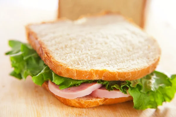 自制白面包做三明治 — 图库照片