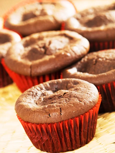 Muffins de chocolate de cerca — Foto de Stock