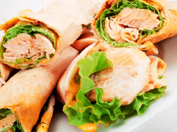 Gustoso panino al salmone — Foto Stock