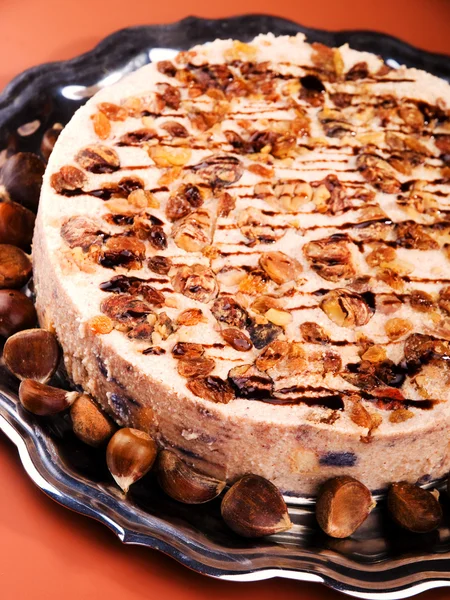 Десерт тирамису с каштанами — стоковое фото