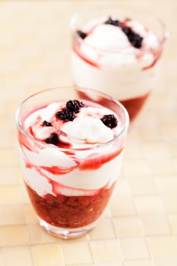 Mascarpone ile böğürtlen krem