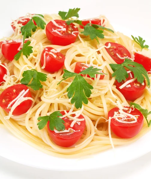 Spaghetti met cherry tomaten — Stockfoto