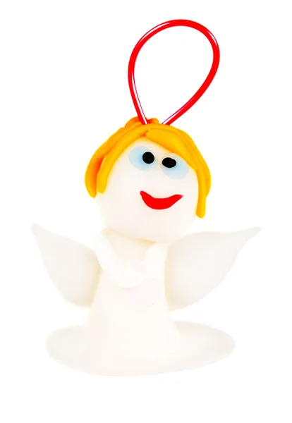 Christmas angel made of polymer clay — Stock Photo, Image