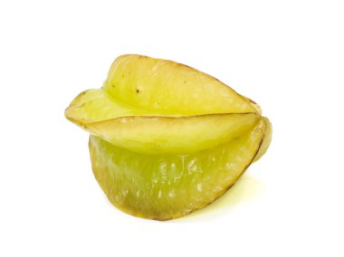 Starfruit üzerinde beyaz izole