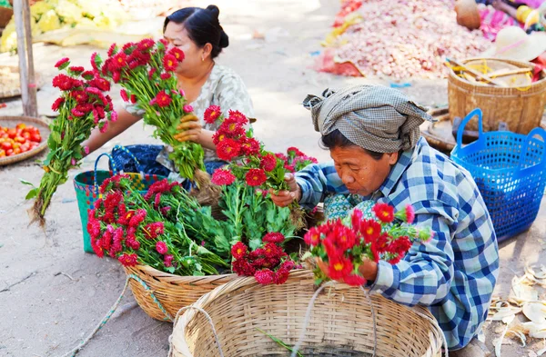 Mercato all'aperto a Bagan, Myanmar — Foto Stock