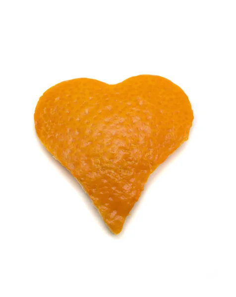 Orangefarbenes Herz auf weiß — Stockfoto