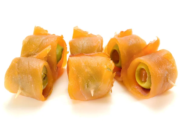 Salmon Rolls with Olive — Stock Photo, Image