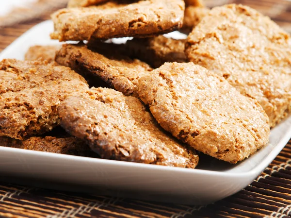 Domácí máslo cookies s ořechy — Stock fotografie