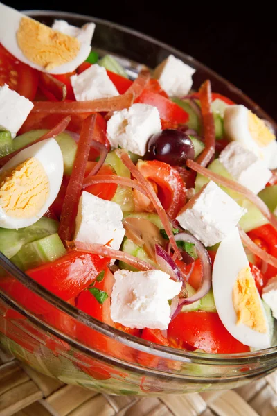 Salad with tomato and eggs — Stock Photo, Image