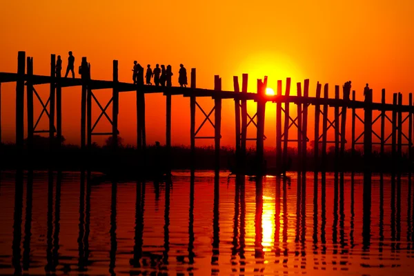 Puente de U Bein, Mandalay, Myanmar — Foto de Stock