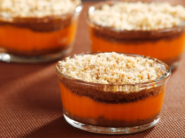 Pumpkin cream with crushed biscuits — Stock Photo, Image