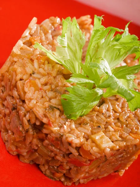 Risotto de arroz con champiñones — Foto de Stock