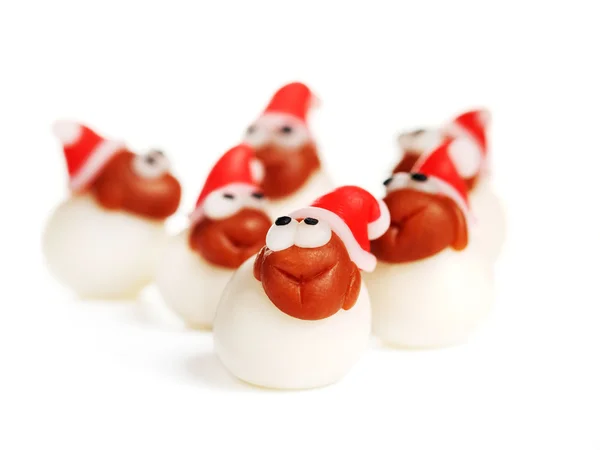 Toy Sheep with santa hat — Stock Photo, Image