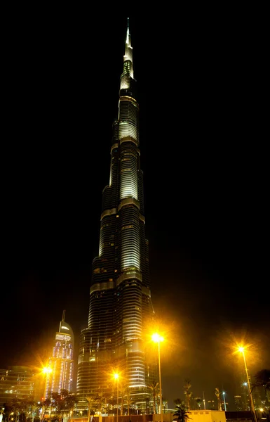 Burj Khalifa at night, Dubai — Stock Photo, Image