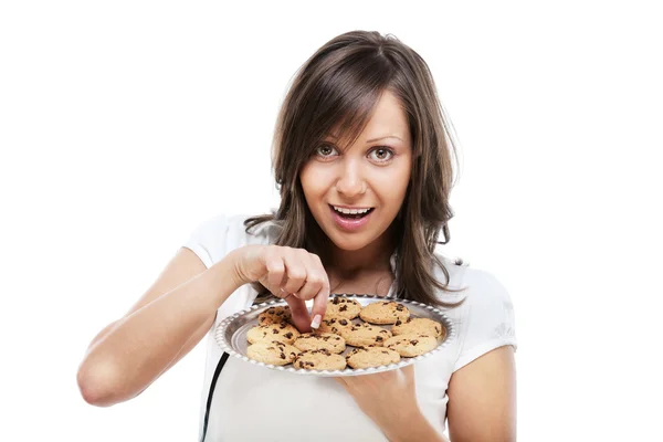 Mujer joven con galletas caseras — Foto de Stock