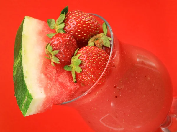 Aardbei en watermeloen Smoothie — Stockfoto
